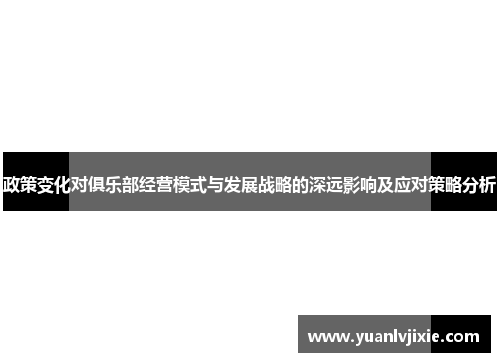 政策变化对俱乐部经营模式与发展战略的深远影响及应对策略分析