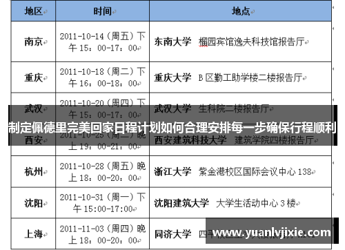 制定佩德里完美回家日程计划如何合理安排每一步确保行程顺利